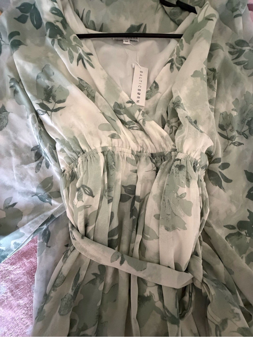 Baltic Born Mint Green Floral Wrap Maxi Dress - Picture 3 of 3